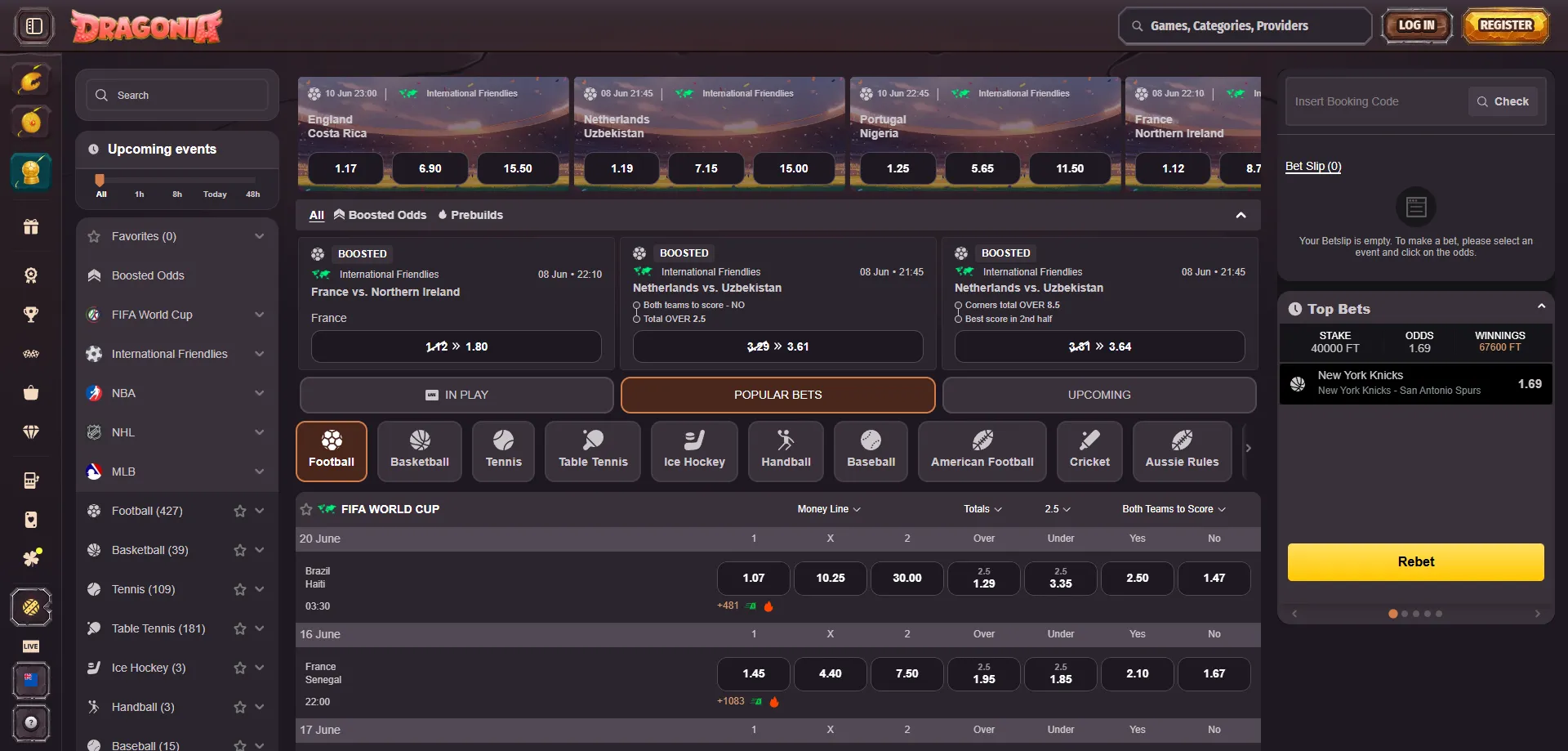 Dragonia Casino sportsbook – rugby and live betting for NZ players